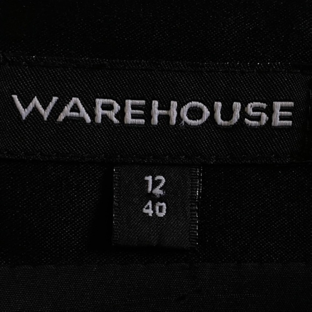 WAREHOUSE black satin straight skirt with decorative seams in size 12. EUC - Picture 10 of 13